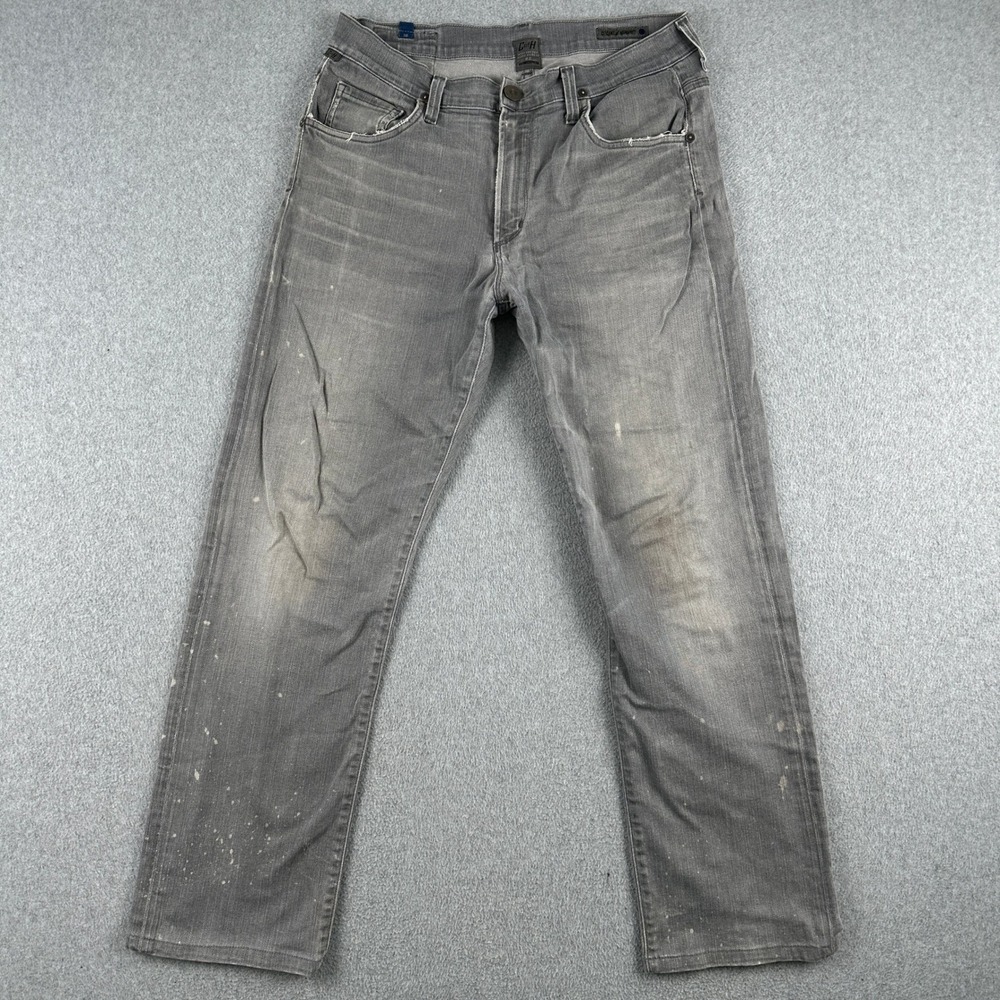 Citizens of Humanity Jeans Mens 32 Gray Sid Straight Leg Paint Splatter 604G-871